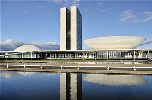 国会,建筑,建筑师,奥斯卡-涅梅耶,巴西利亚,联邦,巴西,南美