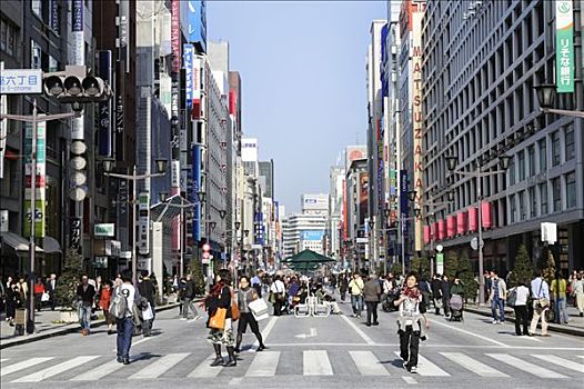 购物街,银座,地区,东京,日本,亚洲