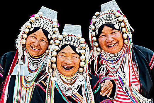 阿卡族,山,部落,女人,传统服饰,北方,泰国