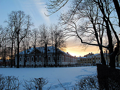 冬日的彼得堡罗要塞