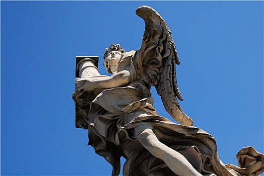 天使,柱子,桥,梵蒂冈城,罗马,意大利