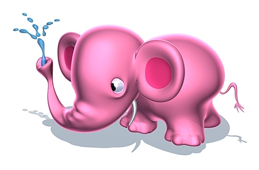 粉色,大象