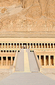 太平间,庙宇,皇后,哈特谢普苏特,设计,靠近,路克索神庙,埃及,北非
