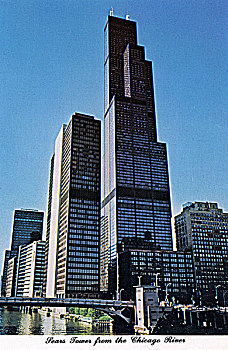 希尔斯大厦,芝加哥河,芝加哥,伊利诺斯