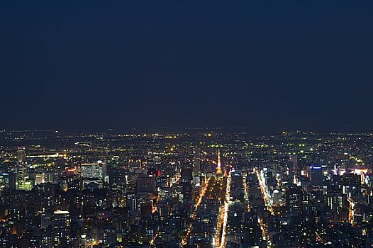 夜景,山