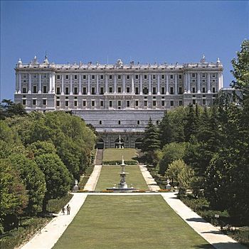 宫殿广场,花园,马德里皇宫,东方,马德里,西班牙,欧洲
