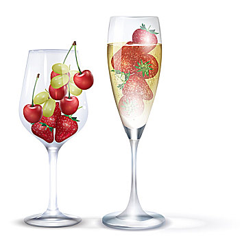 水果,葡萄酒,葡萄酒杯