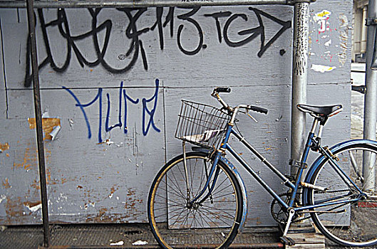 旧式,自行车,涂鸦