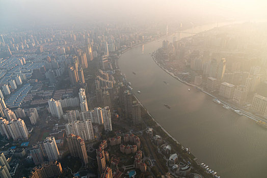 俯瞰上海城市风光