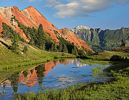 红山,彩色,铁矿,石头,灰色,铜,冲沟,科罗拉多