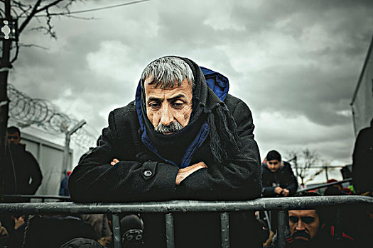 难民,露营,希腊人,马其顿,边界,等待,检查点,中马其顿,希腊,欧洲