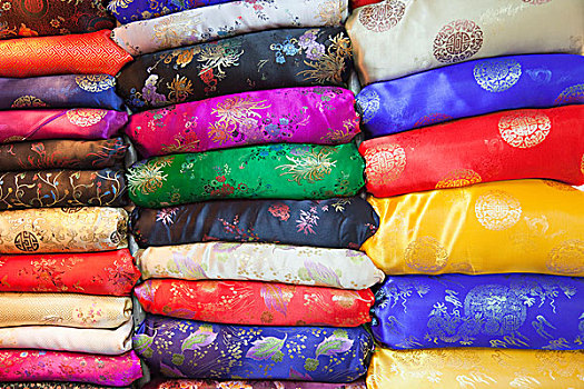 彩色,布,服装店,市场,河内,越南