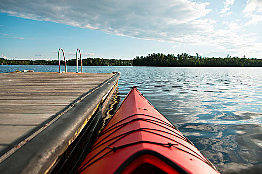 湖,木头,安大略省,加拿大