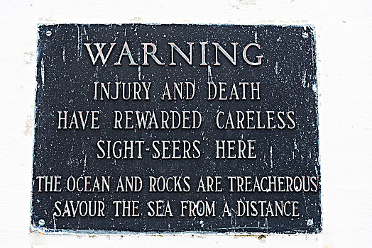 警告标识,指示,灯塔,佩姬湾,新斯科舍省,加拿大