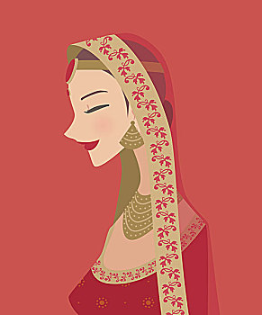 印度,新娘,传统,婚纱