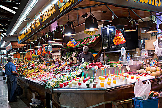 大,漂亮,食品市场,靠近,港口,巴塞罗那,西班牙