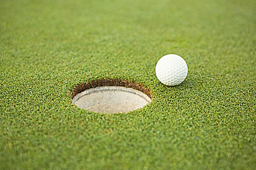 高尔夫球,边缘,洞