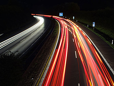 汽车,车,夜晚,高速公路