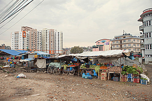 小,菜市场,近郊,加德满都,尼泊尔