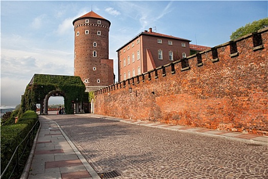 塔,城堡,墙壁,克拉科夫
