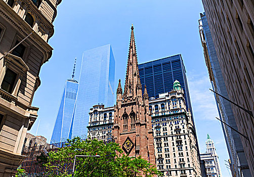 圣三一教堂,自由,塔,曼哈顿,纽约,美国