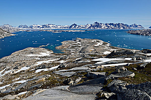 风景,峡湾,东方,格陵兰,北美