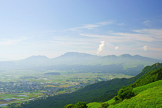 五个,山脉,熊本,日本