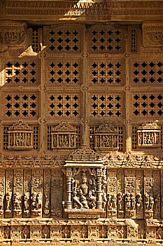 建筑细节,庙宇,乌代浦尔,拉贾斯坦邦,印度