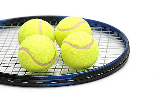 网球,球拍,隔绝,白色背景
