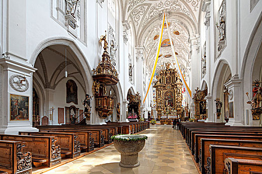 教区,教堂,兰茨贝格,上巴伐利亚,巴伐利亚,德国,欧洲