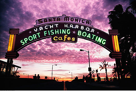 入口,标识,圣莫尼卡码头,加利福尼亚,美国