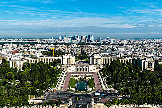 风景,拉德芳斯,地区,埃菲尔铁塔,巴黎,法国,欧洲