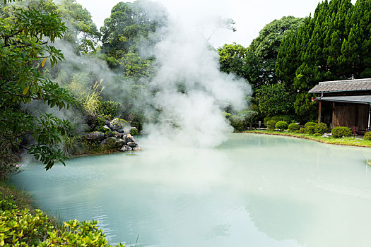 温泉,水,煮沸,大分,日本