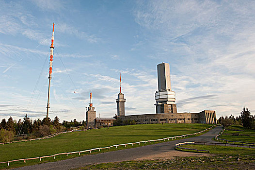 信号发射塔,广播,左边,山,格罗塞尔,黑森州,德国,欧洲