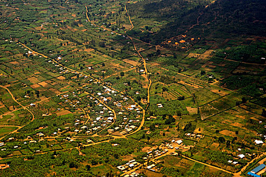 卢旺达,航拍,风景,靠近