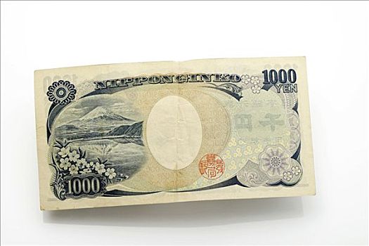 日元,钞票,后视图