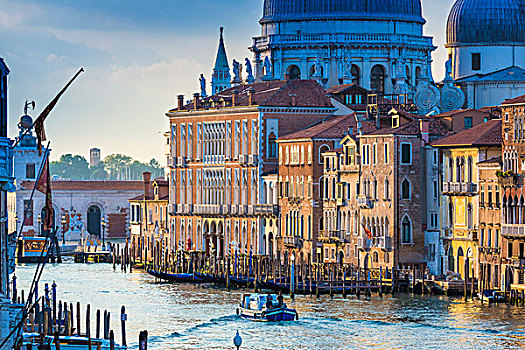 船,旅行,大运河,日光,古建筑,海岸线,威尼斯,意大利