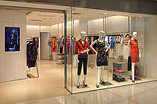 女性服装专柜,装饰,展示橱窗,玻璃,商店