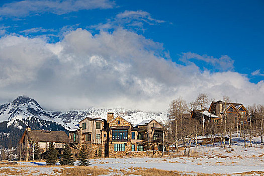 美国,科罗拉多,特柳赖德,山村,滑雪区,滑雪,公寓