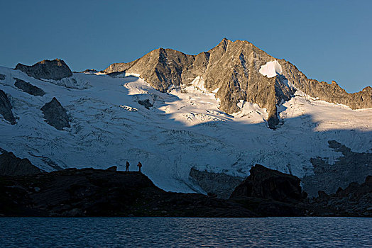 冰河,风景,湖,日出,阿尔卑斯山,提洛尔,奥地利