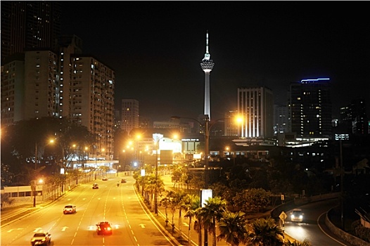 夜景,吉隆坡,市区