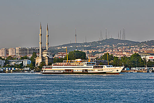 渡轮,博斯普鲁斯海峡,海洋,伊斯坦布尔,土耳其