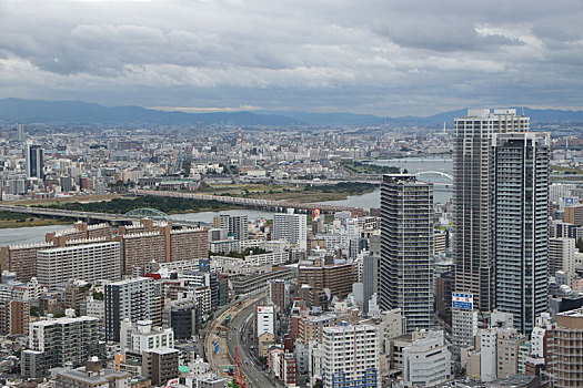 大阪,梅田蓝天大厦,俯拍