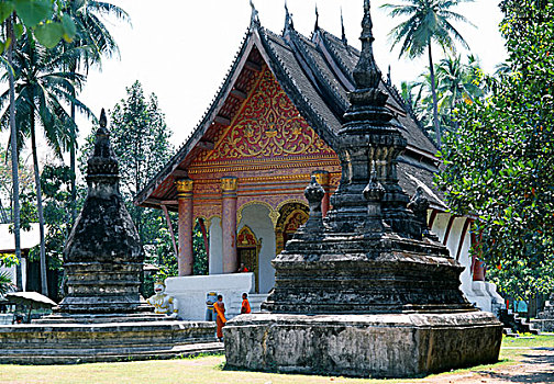 老挝,琅勃拉邦,庙宇