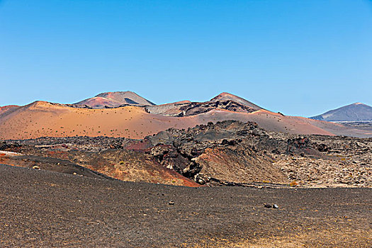 火山岩,石头,山,国家公园,蒙大拿,帝曼法雅,兰索罗特岛,加纳利群岛,西班牙,欧洲