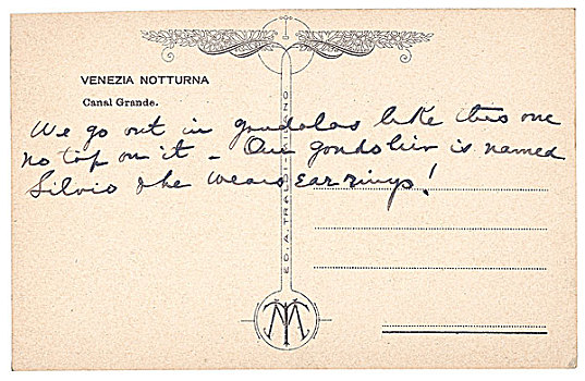 旧式,明信片,威尼斯,意大利