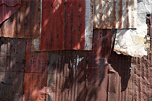格林纳达,荒废,生锈,褐色,波纹板,建筑