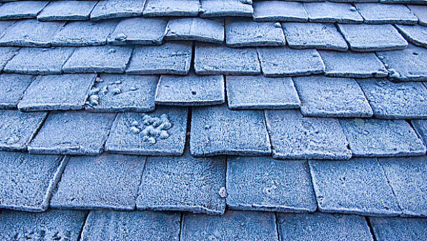 霜,遮盖,屋顶