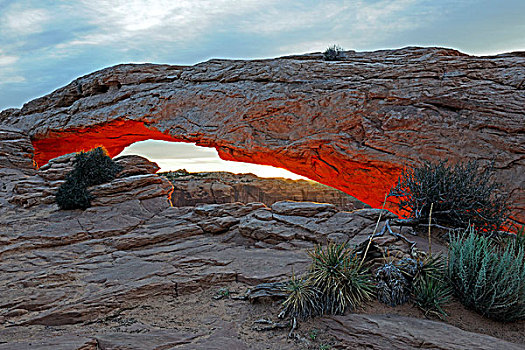拱形,日出,峡谷地国家公园,犹他,美国