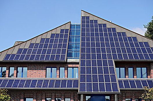屋顶,太阳能电池,怪异,住宅,德国,北莱茵威斯特伐利亚